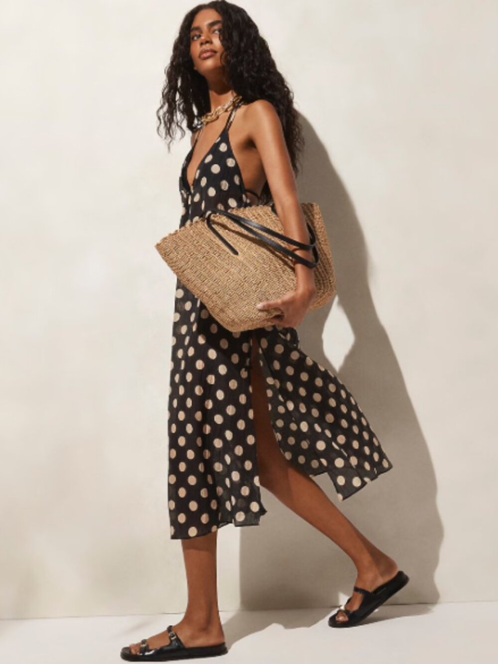JCREW - NWT Swim Cover-Up - Crinkle side-tie dress in dot print. XXS